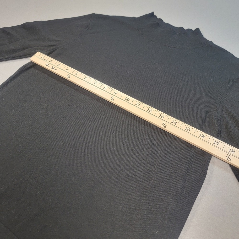 Talbots Petites Mock Neck Knit Top Black Cotton Modal Minimalist Women's Size PM - Picture 5 of 8